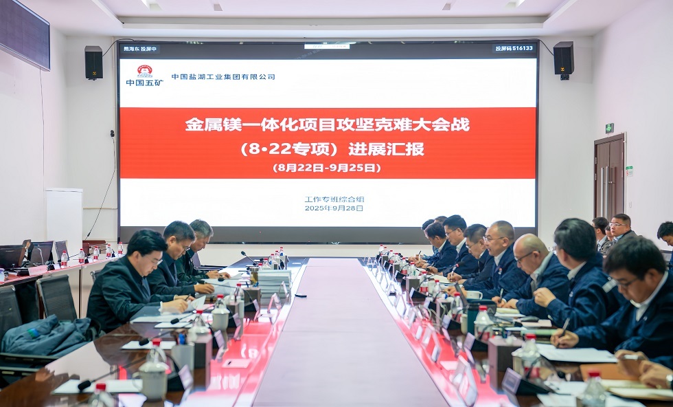 3-朱可炳主持召开金属镁一体化项目大会战现场调度会